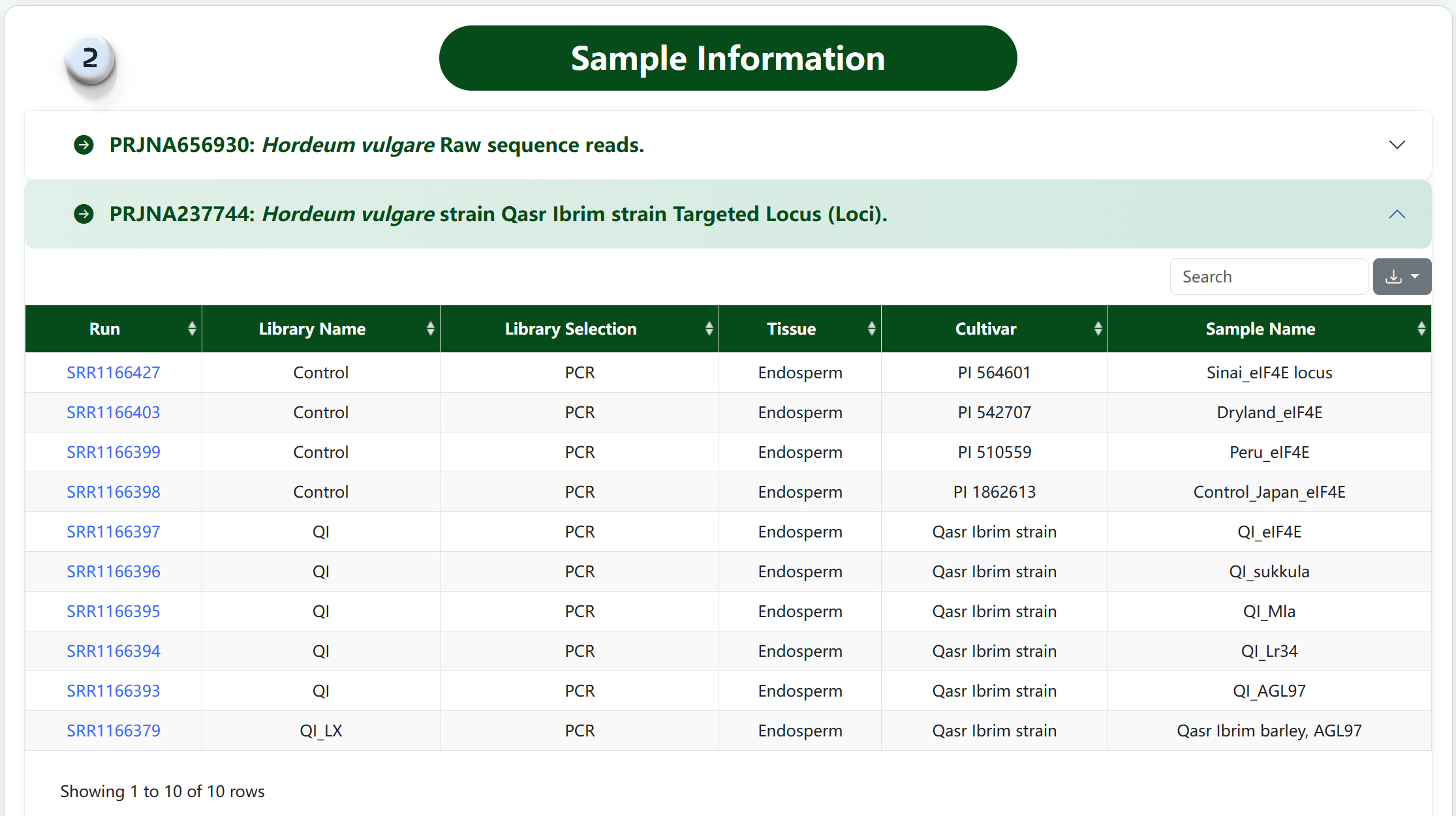 BioProject Information 3