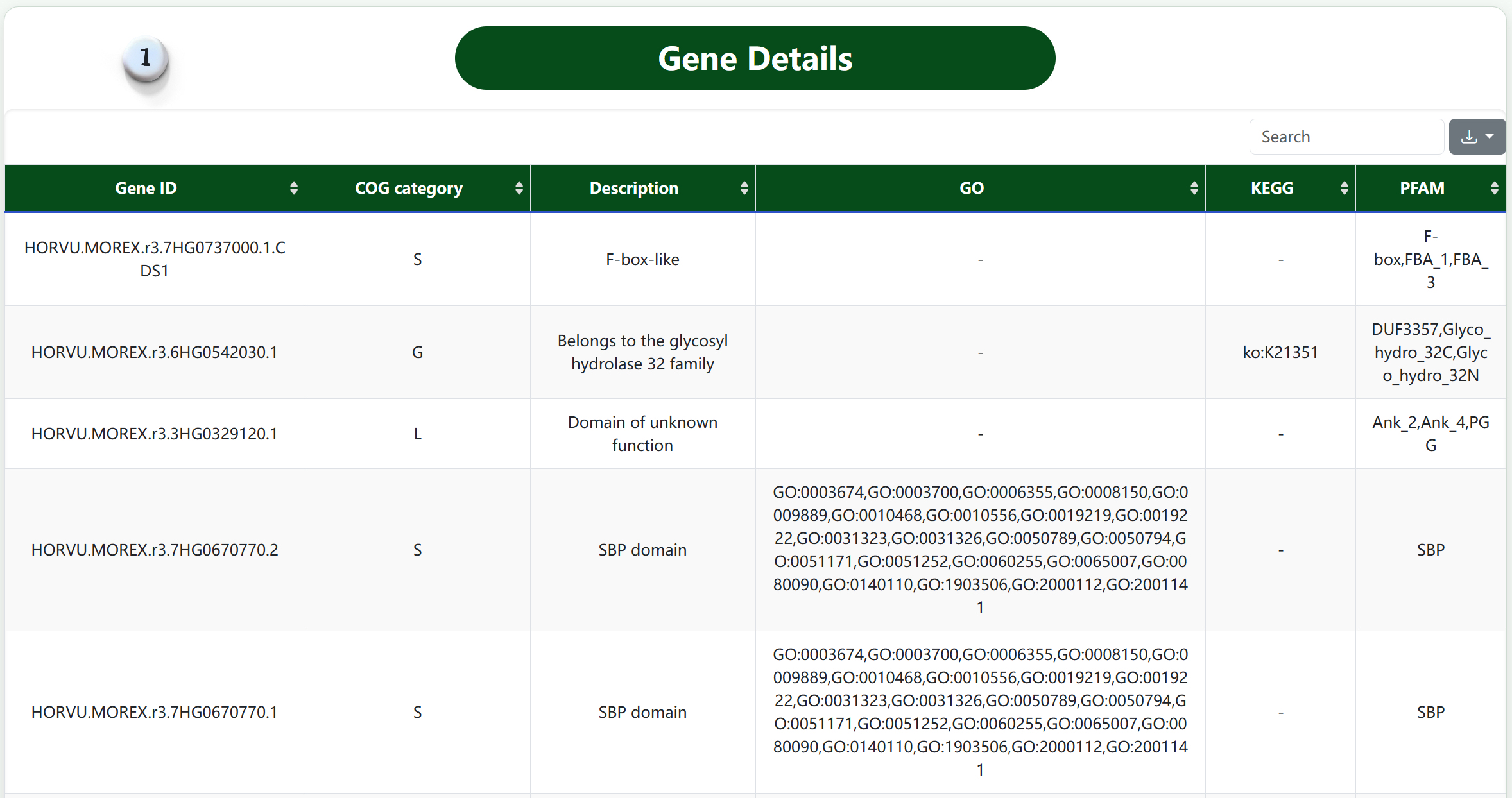 Gene Details 1